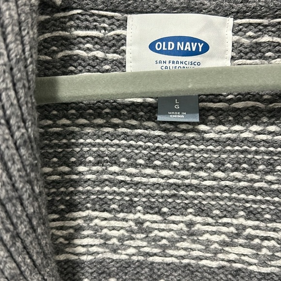 Old Navy men’s gray and white shawl collar cardigan size L - Picture 4 of 7
